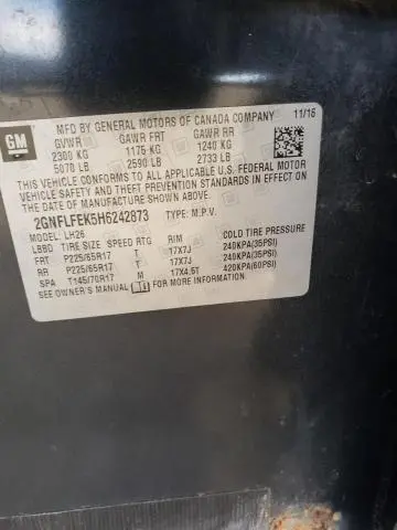 2017 CHEVROLET EQUINOX LT  