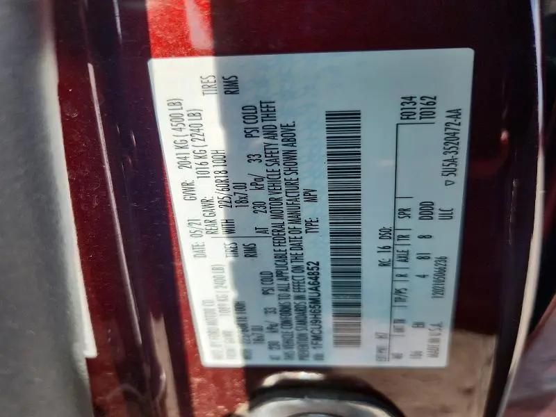 2021 FORD ESCAPE SEL  