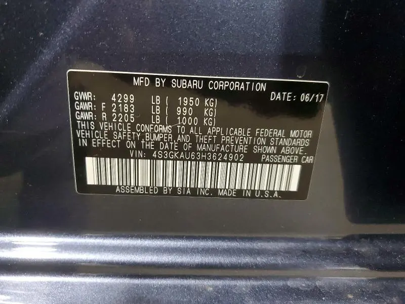2017 SUBARU IMPREZA LIMITED  