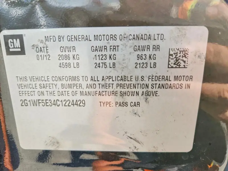 2012 CHEVROLET IMPALA LS  