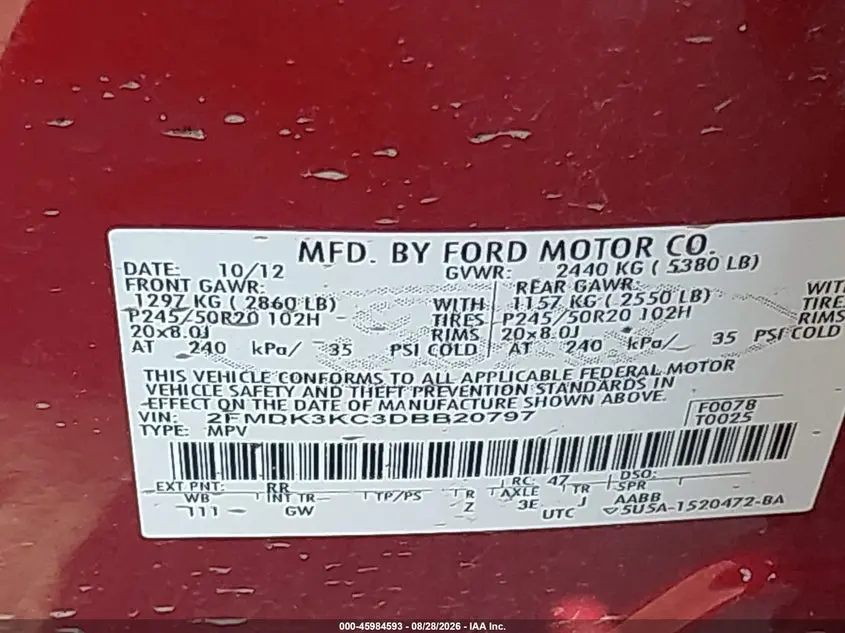 2013 FORD EDGE LIMITED