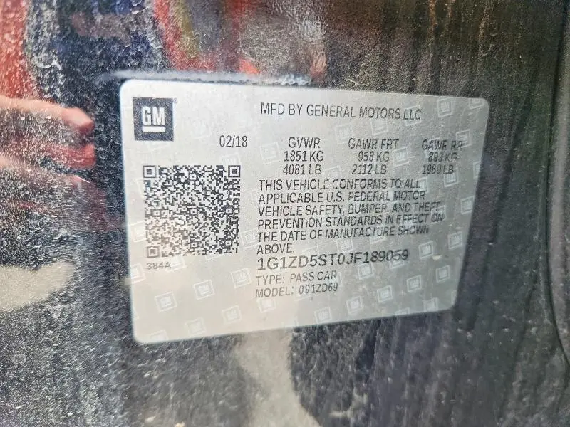 2018 CHEVROLET MALIBU LT  