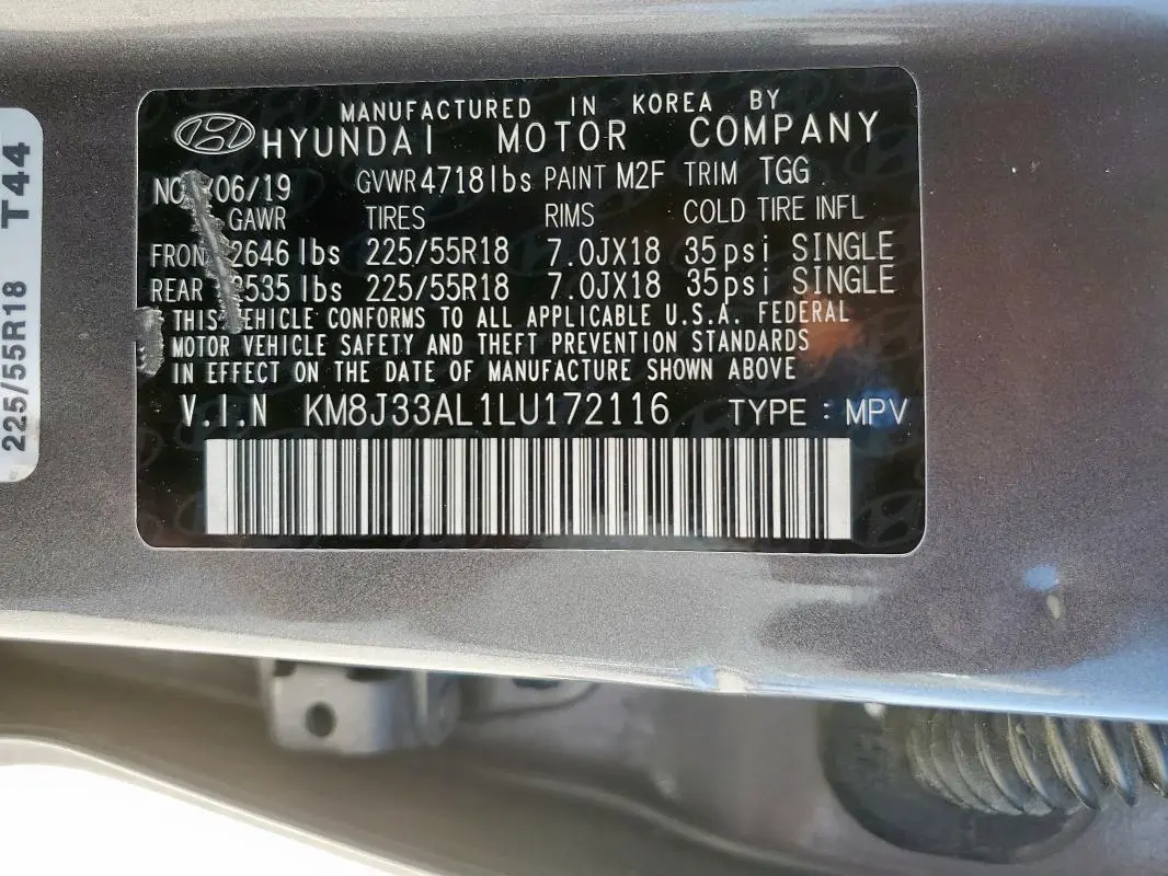 2020 HYUNDAI TUCSON LIMITED  