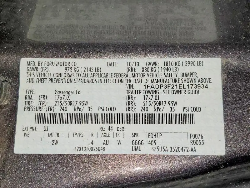 2014 FORD FOCUS SE  