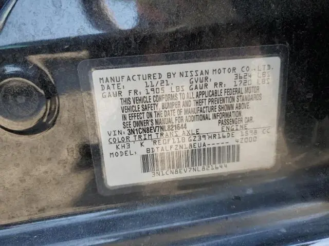 2022 NISSAN VERSA SV  