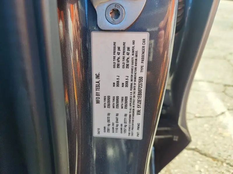 2019 TESLA MODEL 3   