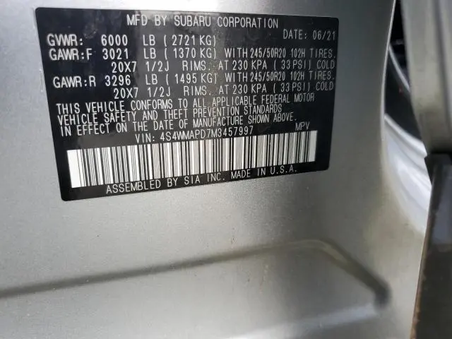 2021 SUBARU ASCENT LIMITED  