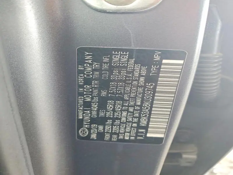 2019 HYUNDAI KONA ULTIMATE  