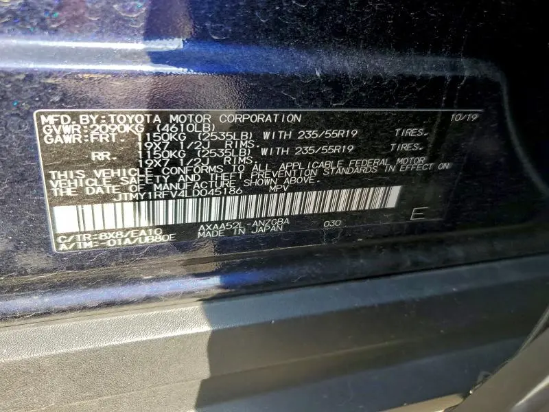 2020 TOYOTA RAV4 LIMITED  