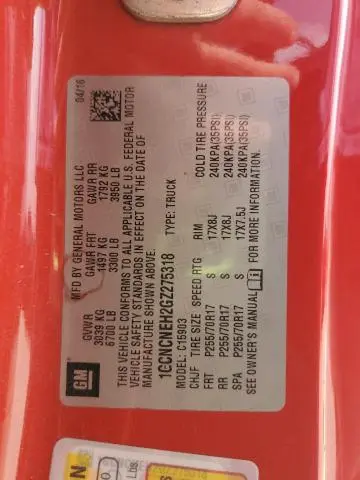 2016 CHEVROLET SILVERADO C1500  