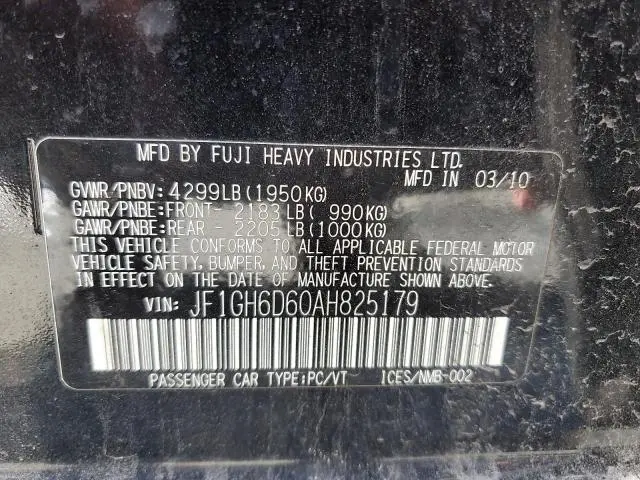 2010 SUBARU IMPREZA OUTBACK SPORT  