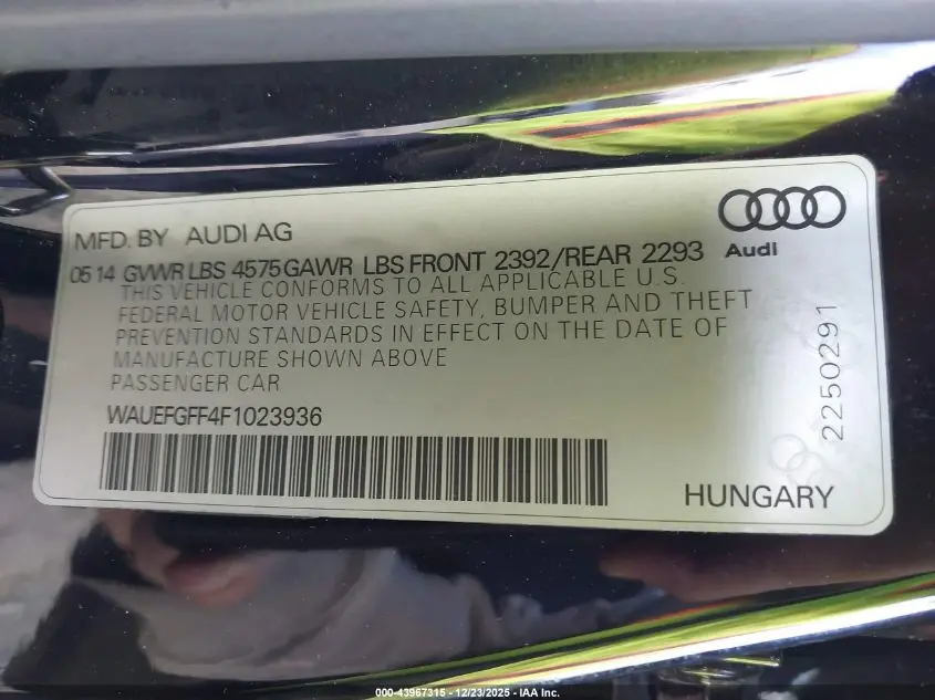 2015 AUDI A3 2.0T PREMIUM