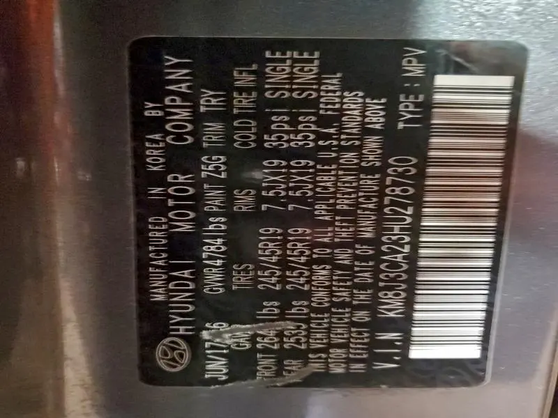 2017 HYUNDAI TUCSON LIMITED  