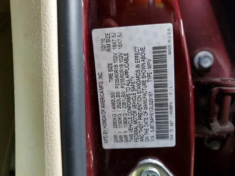 2016 ACURA RDX TECHNOLOGY  