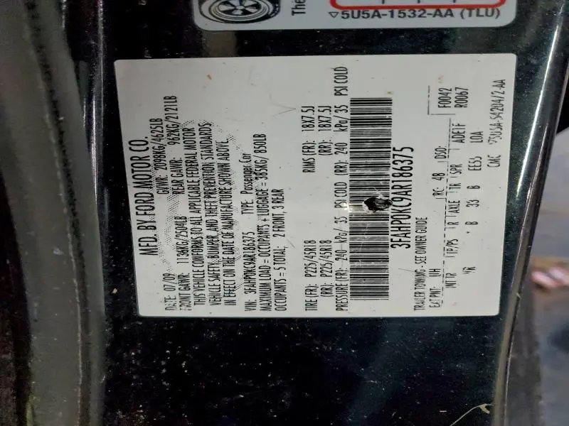 2010 FORD FUSION SPORT  