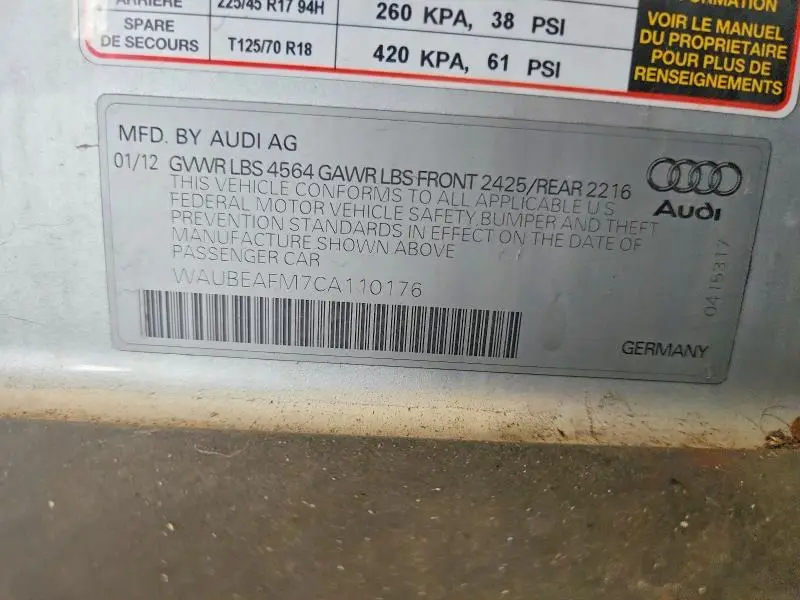2012 AUDI A3 PREMIUM  