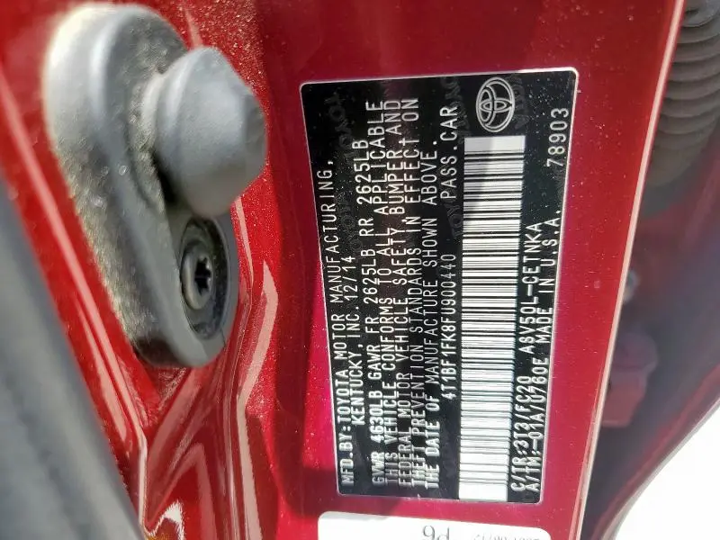 2015 TOYOTA CAMRY LE  
