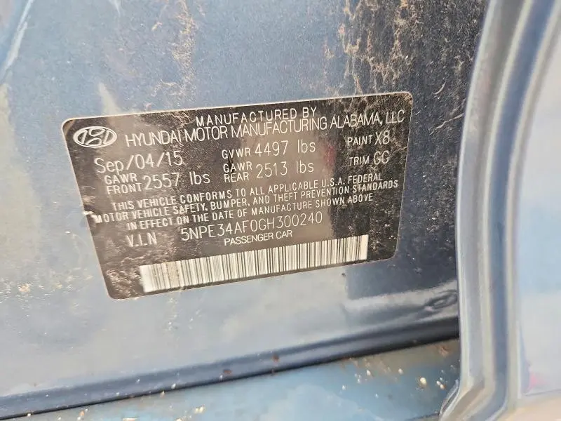 2016 HYUNDAI SONATA SPORT  