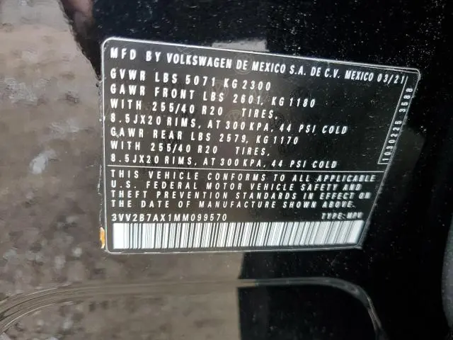 2021 VOLKSWAGEN TIGUAN SE  