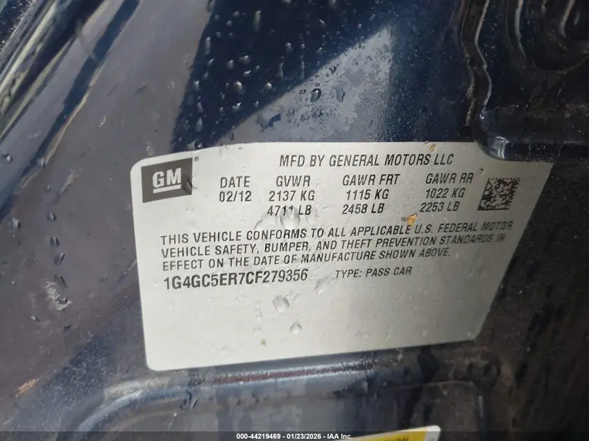 2012 BUICK LACROSSE LEATHER GROUP