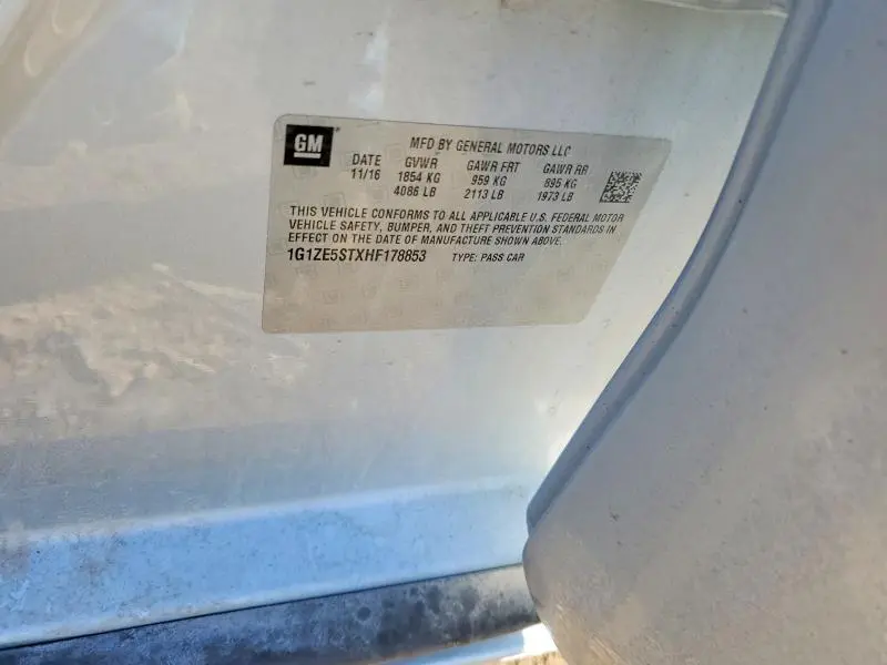 2017 CHEVROLET MALIBU LT  