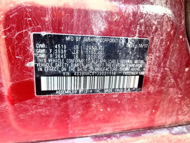 2018 SUBARU LEGACY 2.5I PREMIUM  