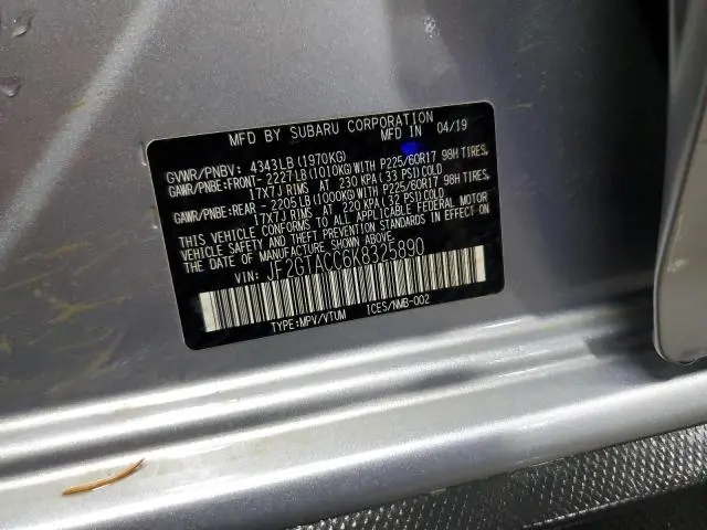 2019 SUBARU CROSSTREK PREMIUM  