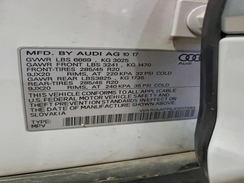 2018 AUDI Q7 PRESTIGE  