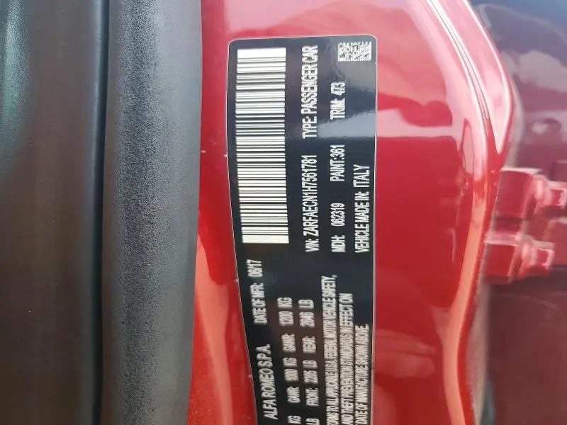 2017 ALFA ROMEO GIULIA TI  