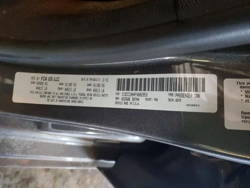 2015 CHRYSLER 200 LIMITED  