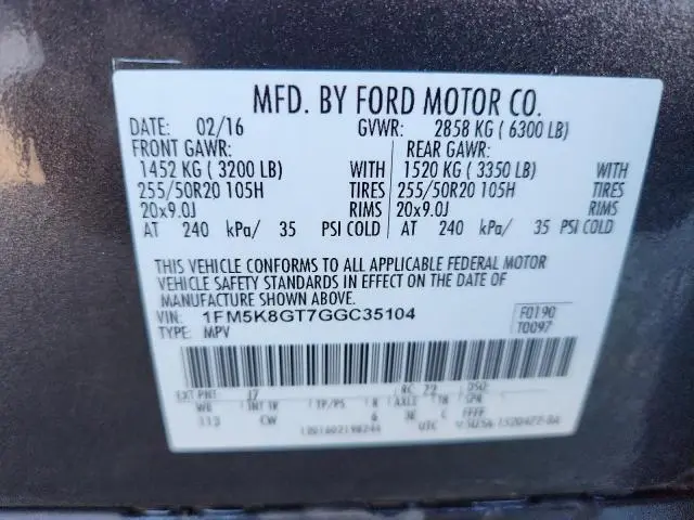 2016 FORD EXPLORER SPORT  