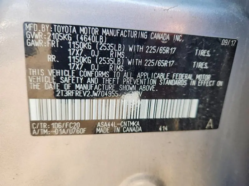2018 TOYOTA RAV4 XLE  