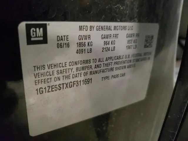 2016 CHEVROLET MALIBU LT  