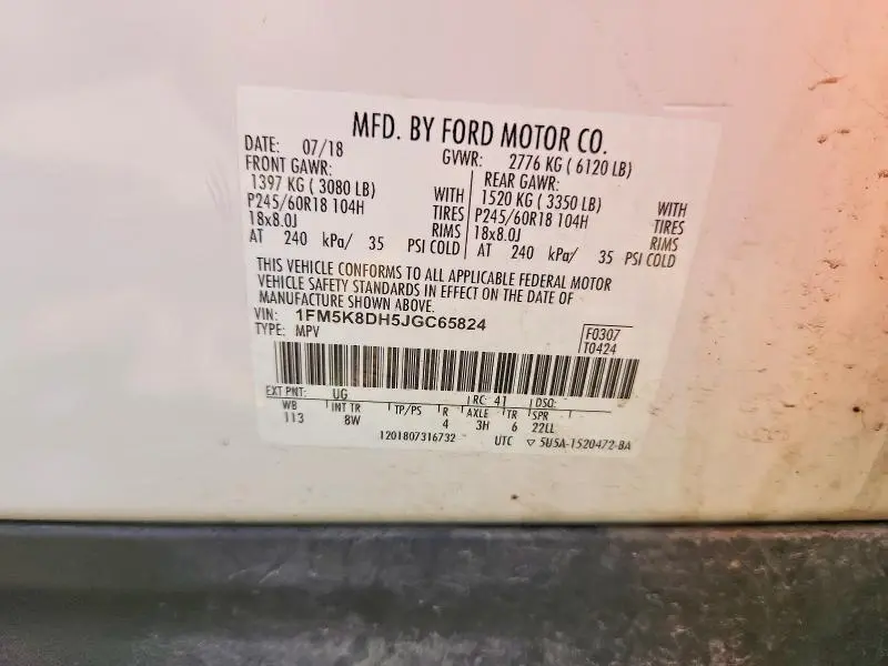 2018 FORD EXPLORER XLT  