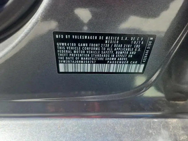 2017 VOLKSWAGEN JETTA S  