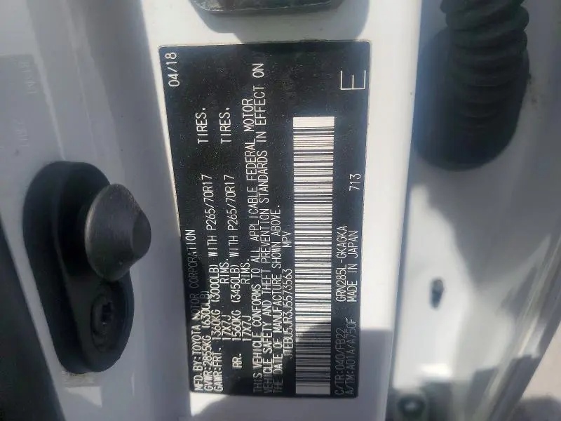 2018 TOYOTA 4RUNNER SR5  