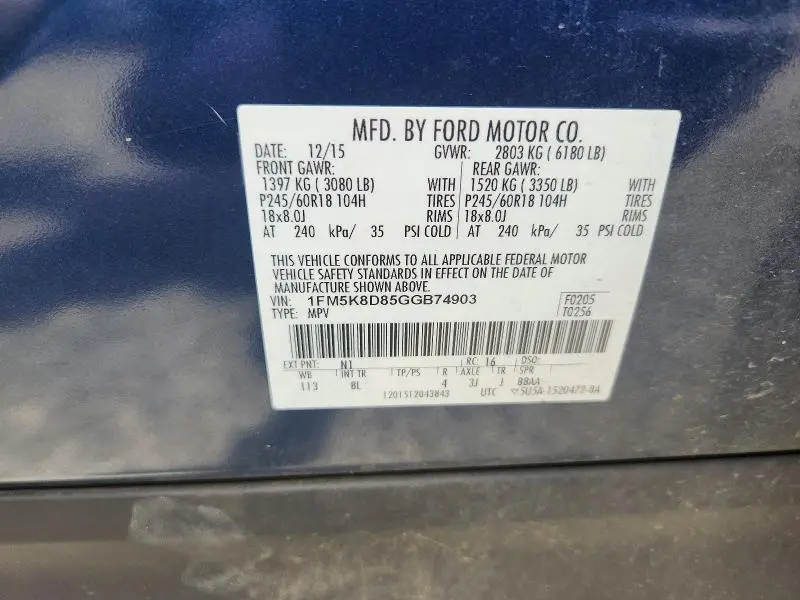 2016 FORD EXPLORER XLT  