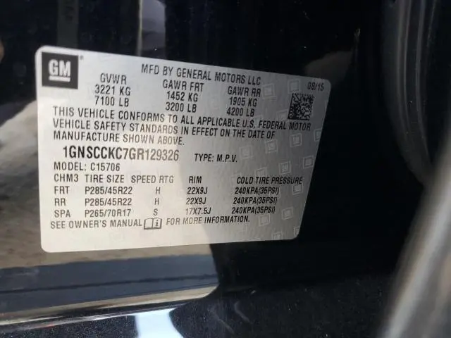2016 CHEVROLET TAHOE C1500 LTZ  