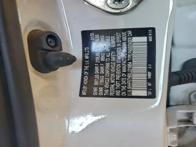 2020 HONDA CIVIC EXL  