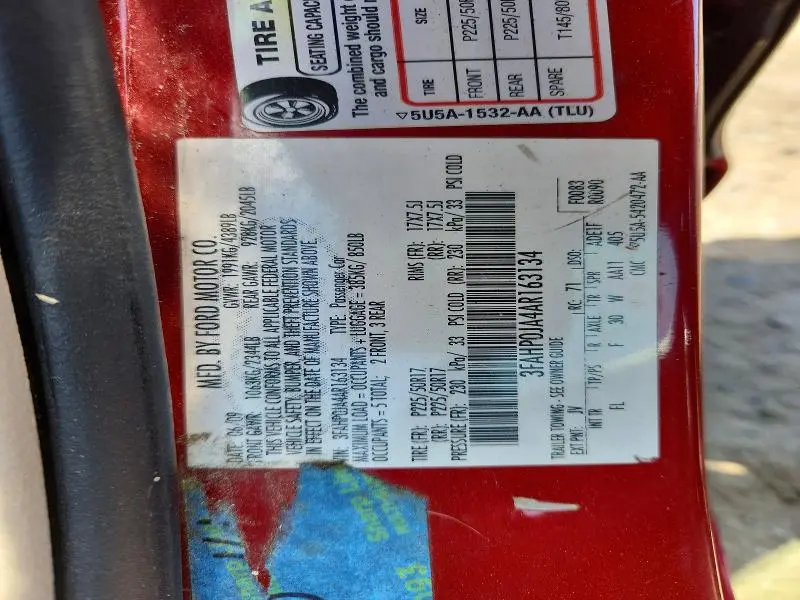 2010 FORD FUSION SEL  