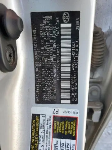 2012 TOYOTA CAMRY BASE  