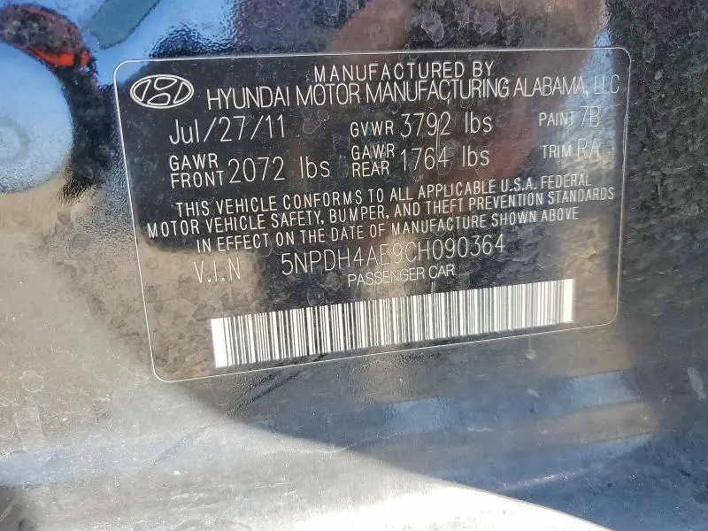2012 HYUNDAI ELANTRA GLS  