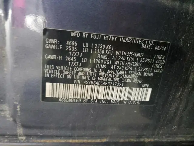 2015 SUBARU OUTBACK 2.5I PREMIUM  