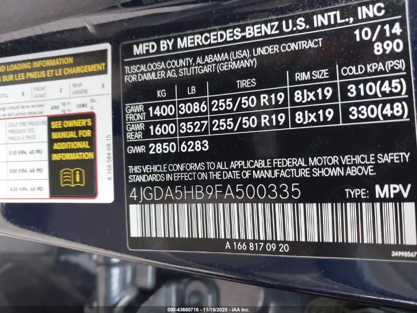 2015 MERCEDES-BENZ ML 350 4MATIC