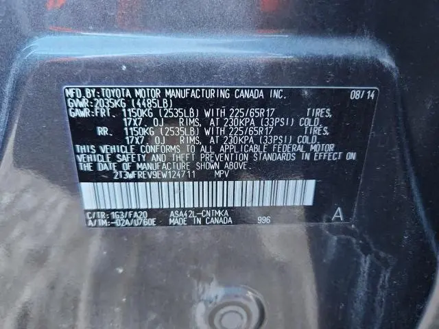 2014 TOYOTA RAV4 XLE  