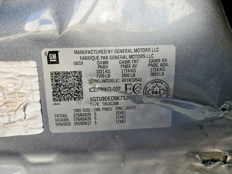 2019 GMC SIERRA K1500 SLT  