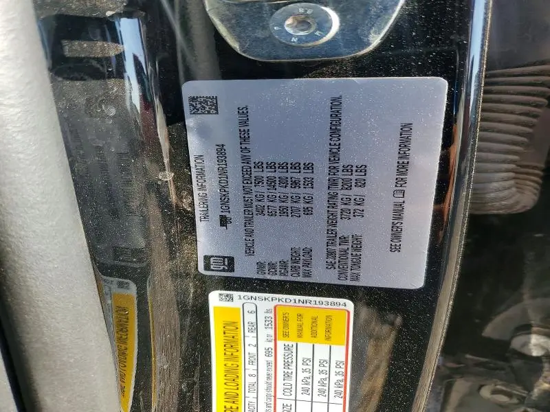 2022 CHEVROLET TAHOE K1500 Z71  
