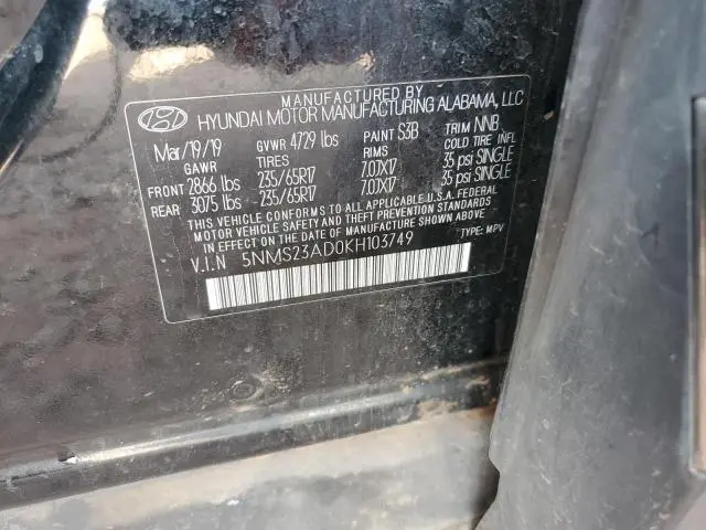 2019 HYUNDAI SANTA FE SE  