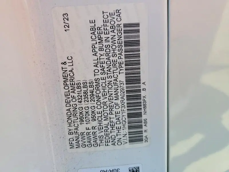 2024 HONDA ACCORD EX  
