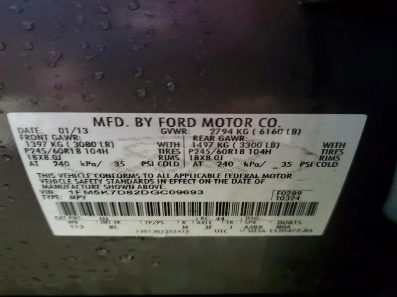 2013 FORD EXPLORER XLT  